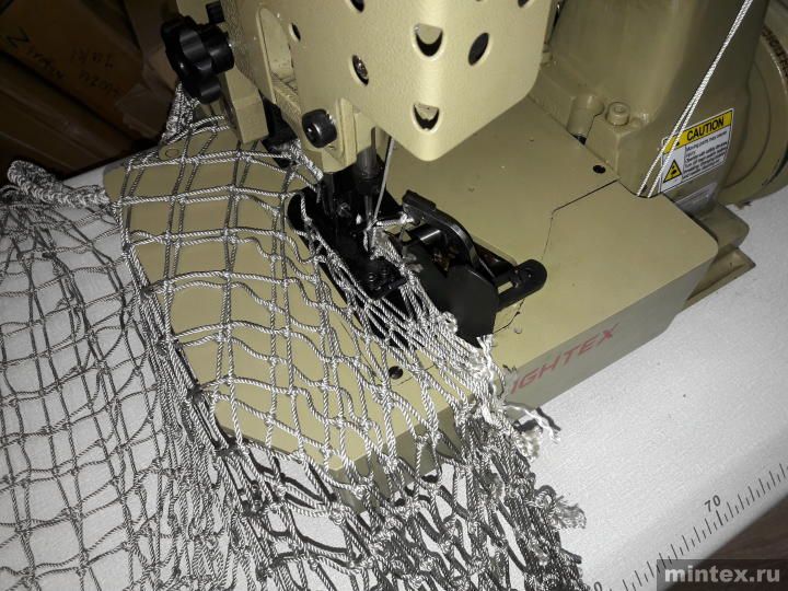 Оверлок для рыболовных сетей, пришивание веревки
